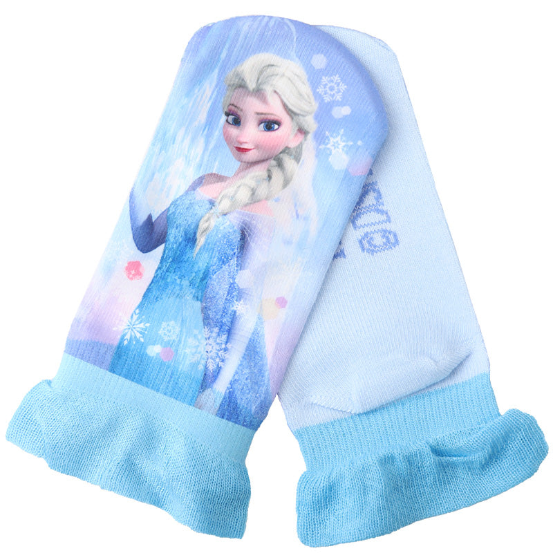ディズニー プリンセス ソックス キッズ 靴下 子供 女の子 スニーカー丈 13-19cm 子ども スニーカーソックス くつ下 Disney エルサ ラプンツェル アリエル ジャスミン 福助