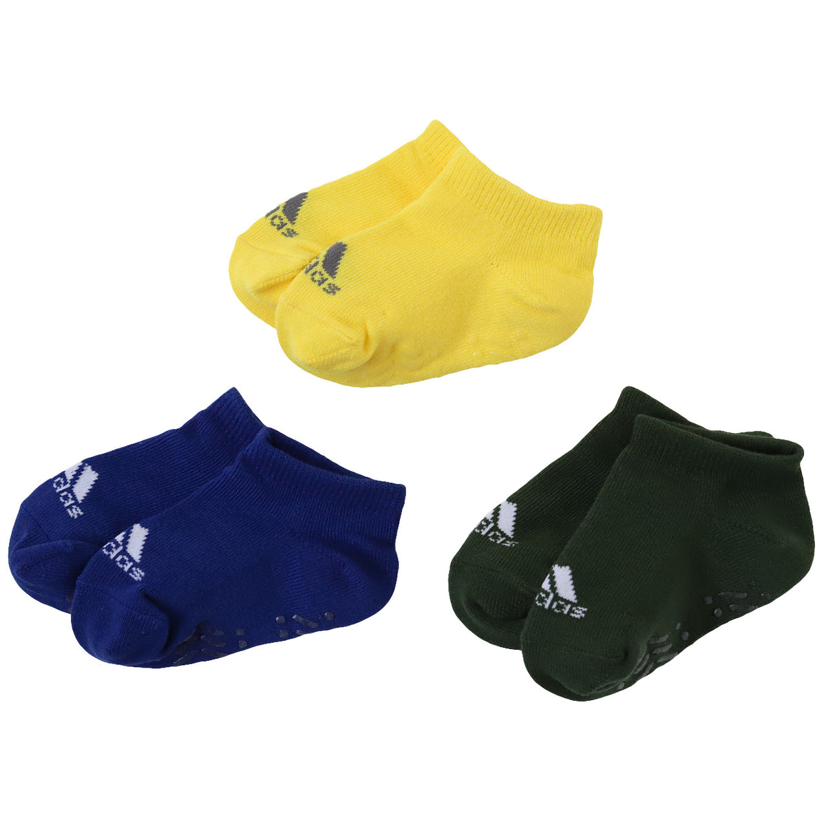 ベビーソックス 靴下 3足セット アディダス かわいい 滑り止め adidas 3足組 9-14cm (ベビー ベビー服 ソックス 男の子 女の子 プチ丈 可愛い おしゃれ)