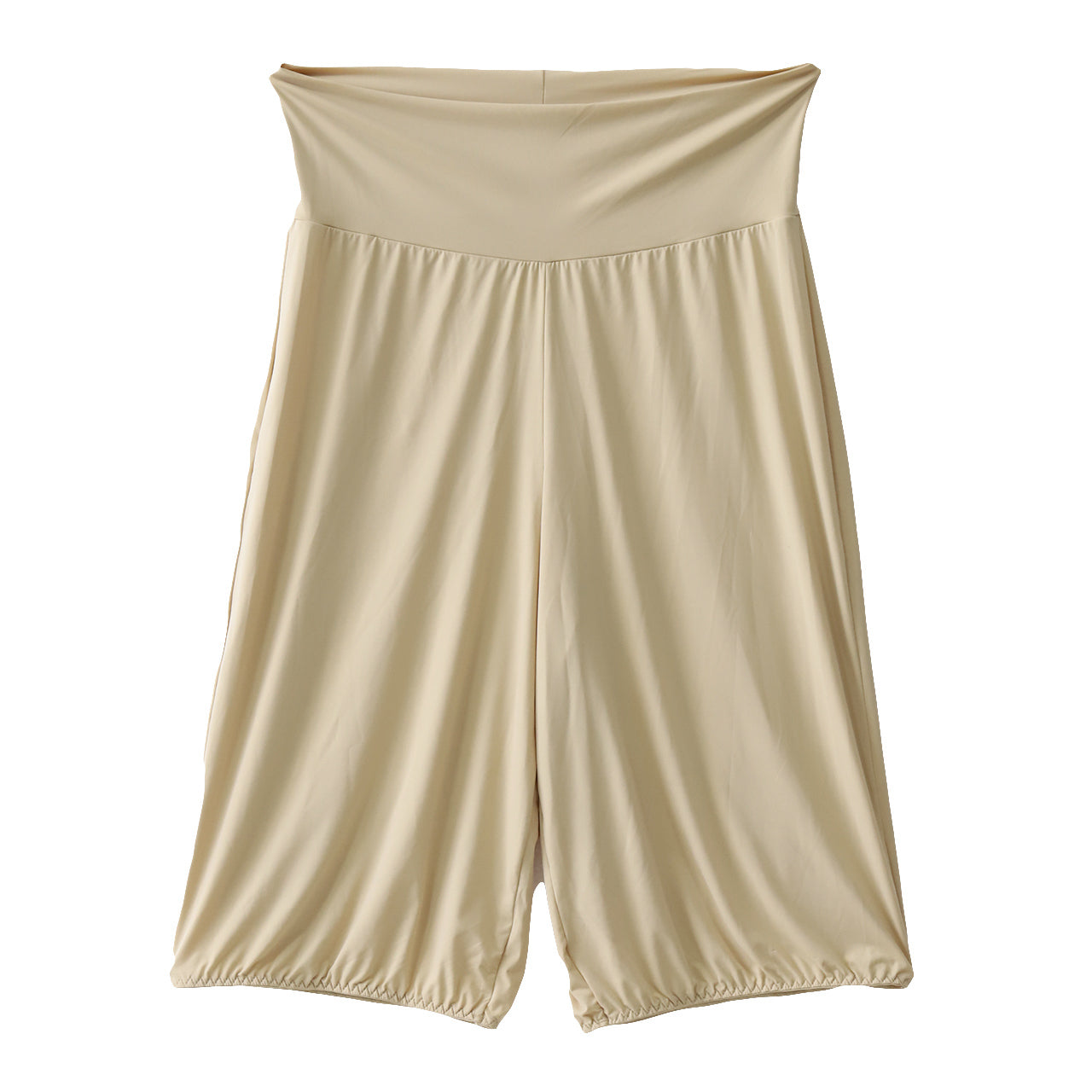 ペチコート パンツ ペチパンツ ひざ丈 裾ゴム入り 福助 M-L キュロット フレアパンツ トイレ 裾 床につかない レディース インナー ボトム ガウチョ ワイドパンツ インナーパンツ 裏地 (在庫限り)