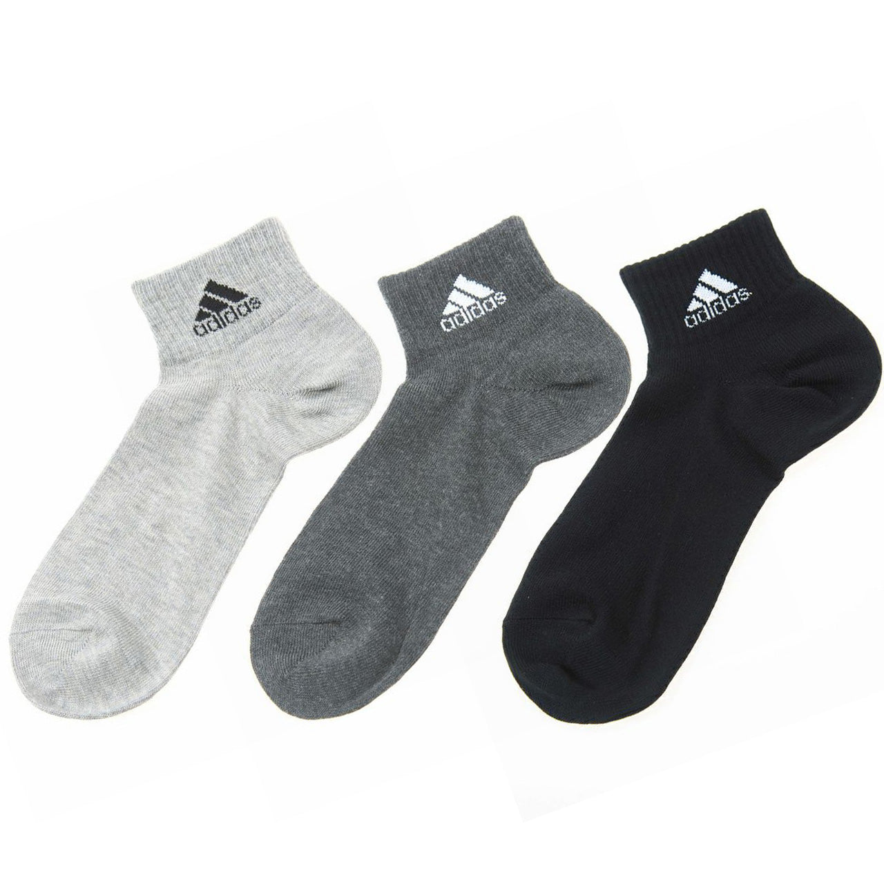 adidas ショートソックス 3足組 24-26cm~28-30cm (アディダス ソックス 靴下 メンズ 男 セット まとめ買い フクスケ) (在庫限り)