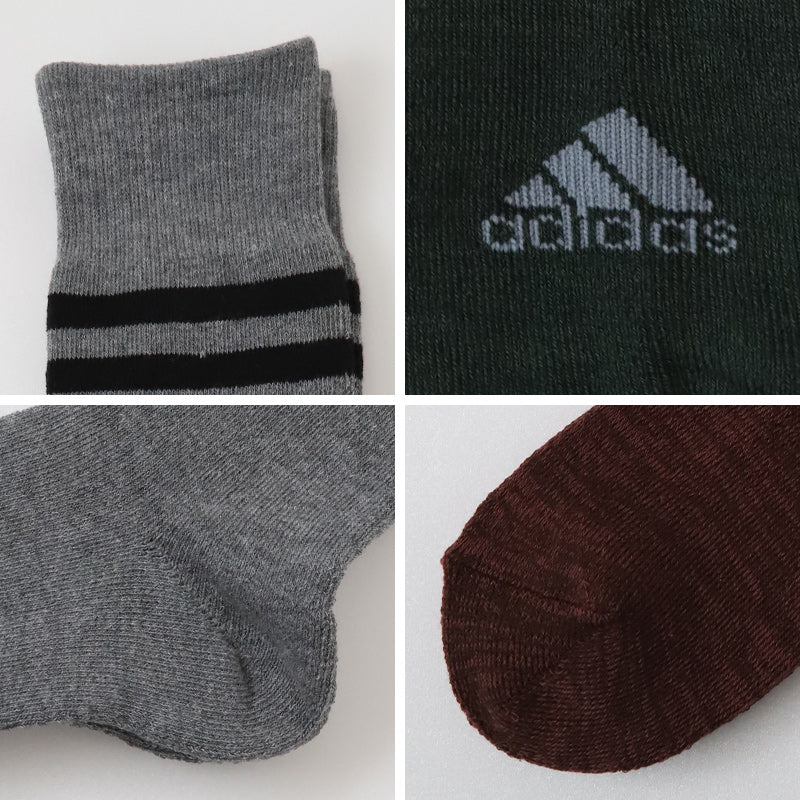 アディダス メンズ 総パイル クルーソックス 3足組 24-26cm~26-28cm adidas ソックス 靴下 男 セット まとめ買い フクスケ (在庫限り)