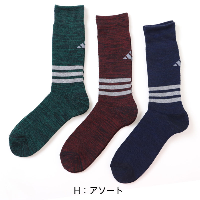 アディダス メンズ 総パイル クルーソックス 3足組 24-26cm~26-28cm adidas ソックス 靴下 男 セット まとめ買い フクスケ