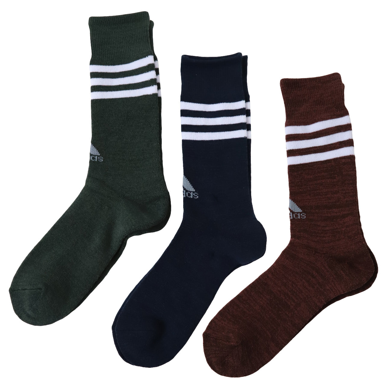 アディダス メンズ 総パイル クルーソックス 3足組 24-26cm~26-28cm adidas ソックス 靴下 男 セット まとめ買い フクスケ (在庫限り)
