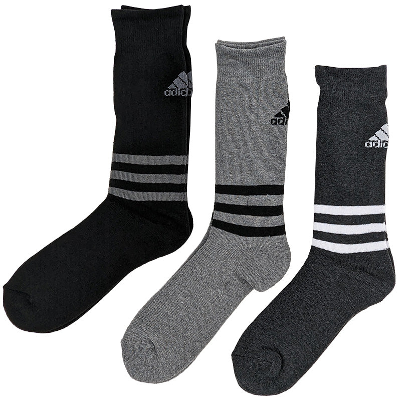 アディダス メンズ 総パイル クルーソックス 3足組 24-26cm~26-28cm adidas ソックス 靴下 男 セット まとめ買い フクスケ