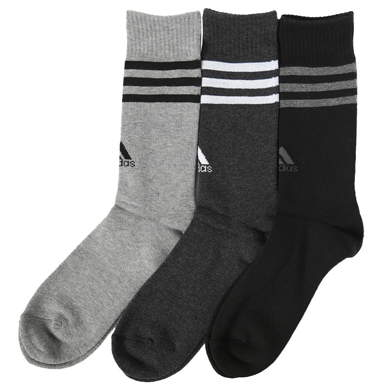 アディダス メンズ 総パイル クルーソックス 3足組 24-26cm~26-28cm adidas ソックス 靴下 男 セット まとめ買い フクスケ