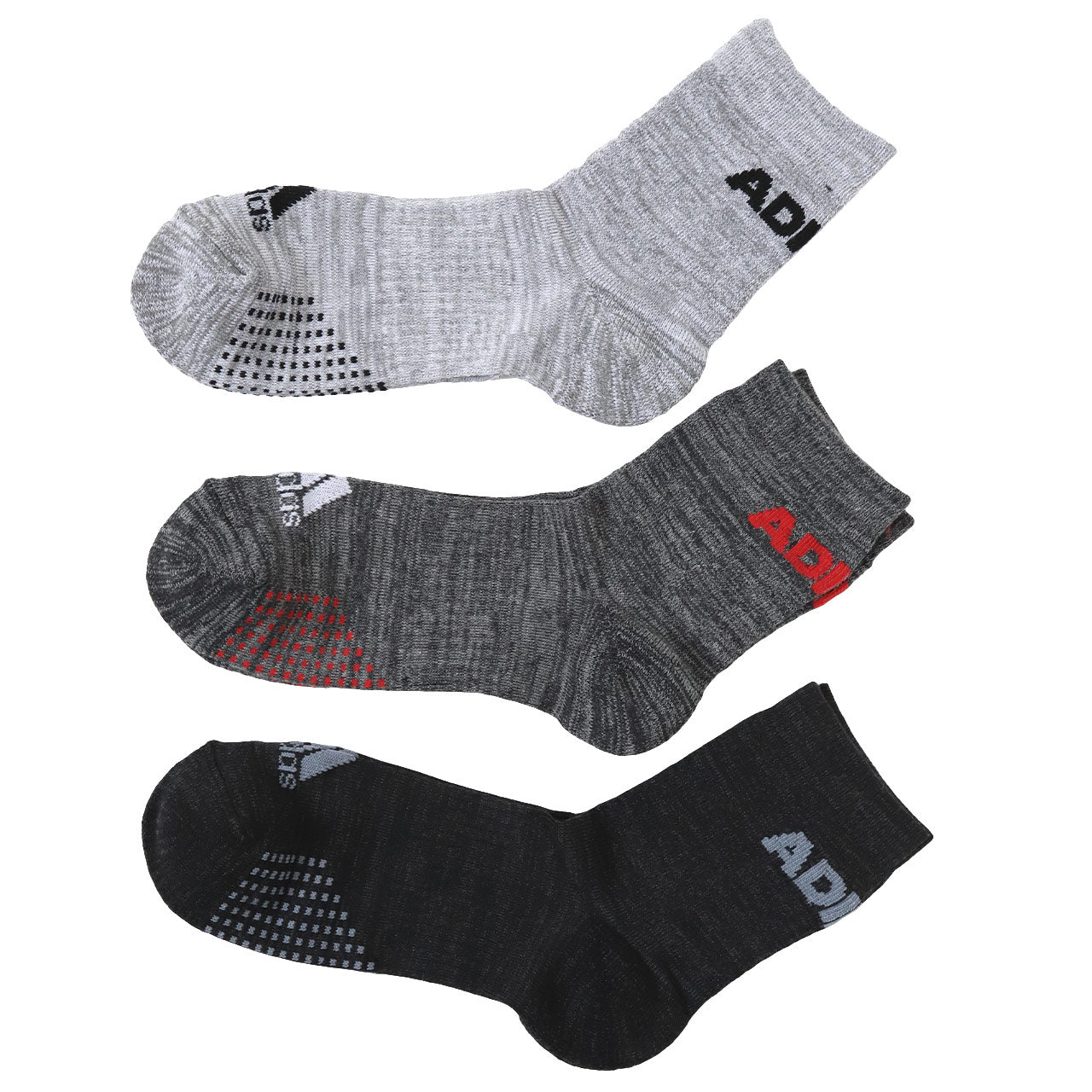 アディダス メンズ 靴下 クルーソックス レッグ部パイル 3足組 24-26cm・26-28cm クルー丈 ソックス adidas 秋 冬 足首 冷え あったか 暖かい 24cm 25cm 26cm 27cm 28cm 福助