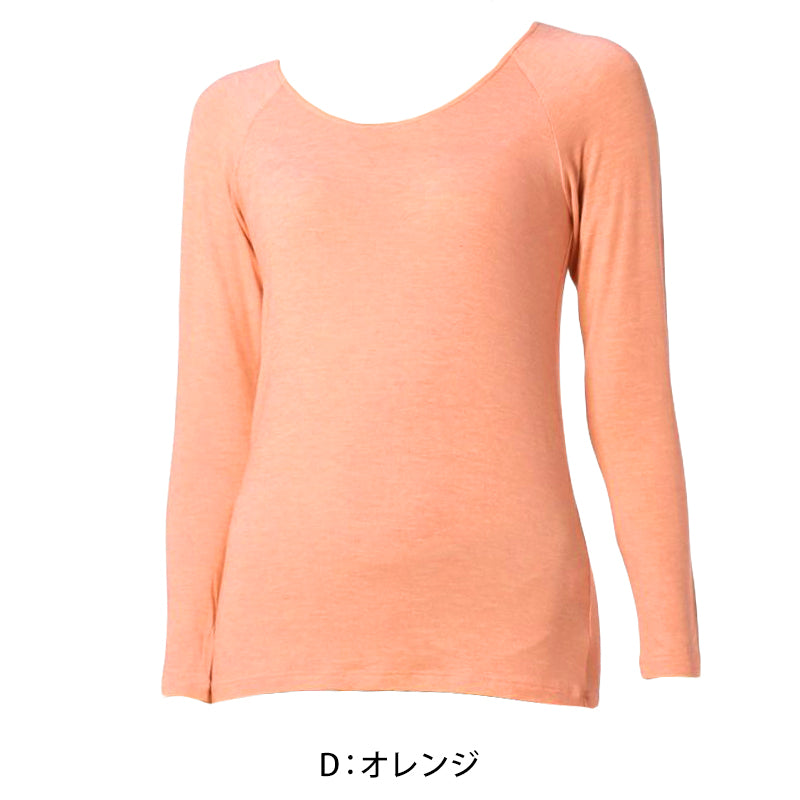 インナー レディース 長袖 あったか 冬 薄手 ストレッチ M~LL (福助 満足 肌着 下着 あったかインナー シャツ 秋冬 無地 暖かい 保湿 発熱 女性 婦人) (在庫限り)