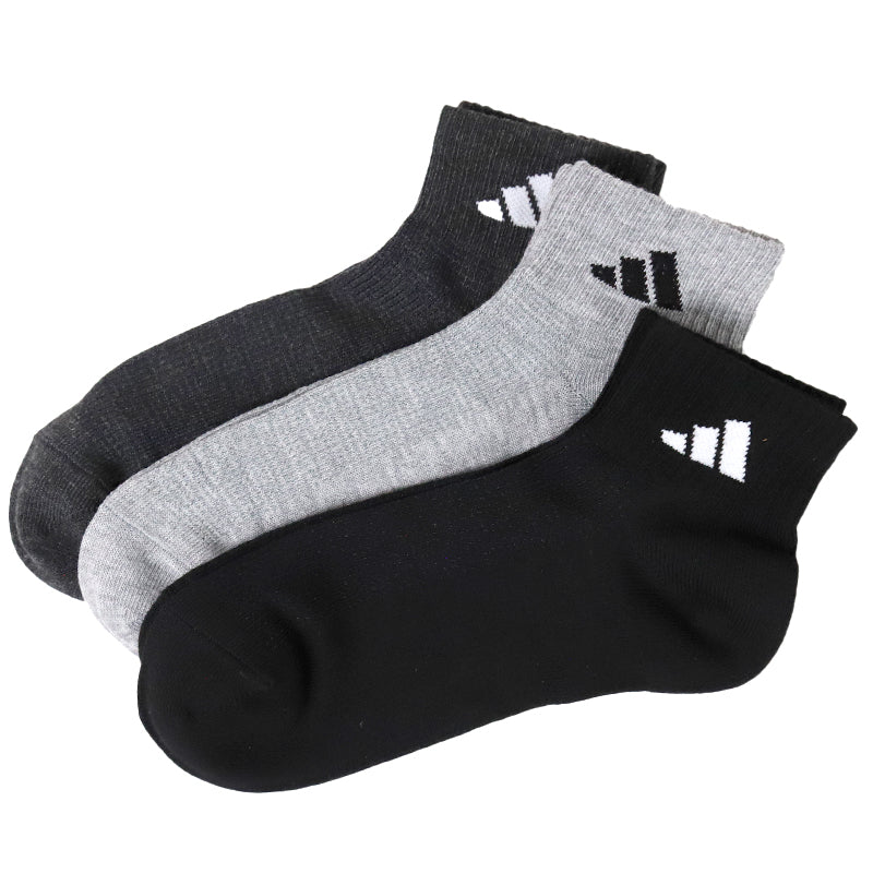 靴下 くるぶし丈 ソックス メンズ 男子 アディダス adidas 3足組 24-26 26-28cm 子ども くつ下 ワンポイント 丈夫 スポーツ 無地 子供 メッシュ ソックス 消臭