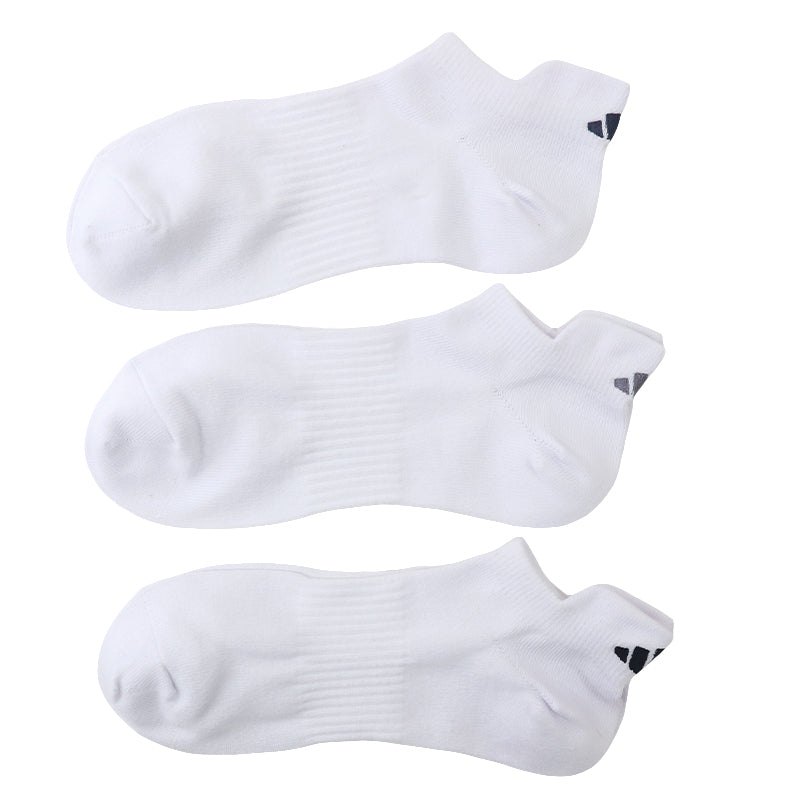 靴下 ショート ソックス メンズ 男子 アディダス 3足組 24-26/26-28cm 男性 紳士 補強 くるぶし丈 セット 黒 ワンポイント ロゴ 綿混 クッション 破れにくい adidas