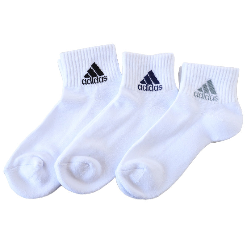 靴下 ショートソックス 子供 男子 女子 adidas 底パイル 3足組 21-23cm 23-25cm アディダス キッズ ジュニア スポーツ スクール 男の子 女の子 ワンポイント ロゴ 消臭 白 (在庫限り)