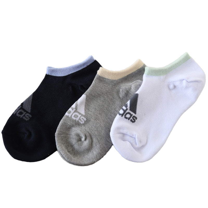 靴下 ソックス 子供用 スニーカーソックス 男子 女子 adidas 3P 19-21cm~22-24cm (アディダス スニーカー 男の子 女の子 短い 補強 消臭 ワンポイント 綿混) (在庫限り)