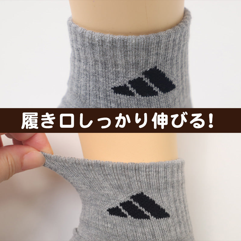 靴下 ショート ソックス くるぶし丈 レディース 女子 adidas 3足組 23-25cm アディダス 女性 ジュニア スポーツ スクールソックス ワンポイント ロゴ 消臭