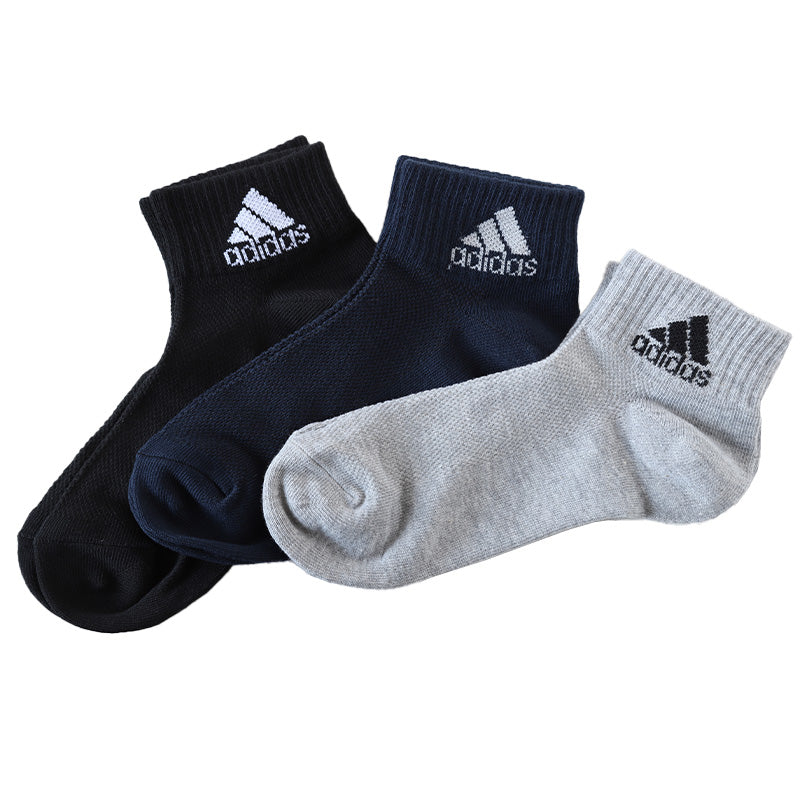 adidas 靴下 レディース ショートソックス 甲メッシュ 女子 くるぶし丈 3足組 23-25cm アディダス ジュニア ソックス スポーツ スクールソックス ワンポイント ロゴ 消臭 メッシュ 補強 (在庫限り)
