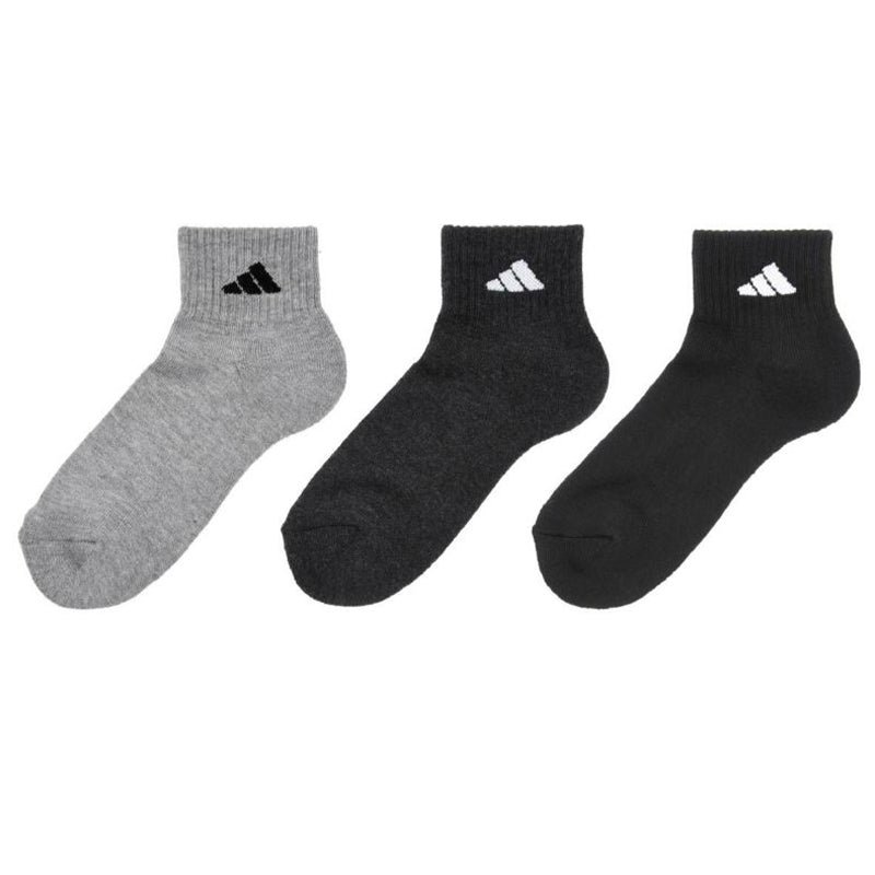 靴下 アディダス レディース ショート丈 ソックス 底パイル 3足組 23-25cm adidas 女性 ジュニア ソックス スポーツ スクールソックス 女子 ワンポイント ロゴ 消臭 足底クッション