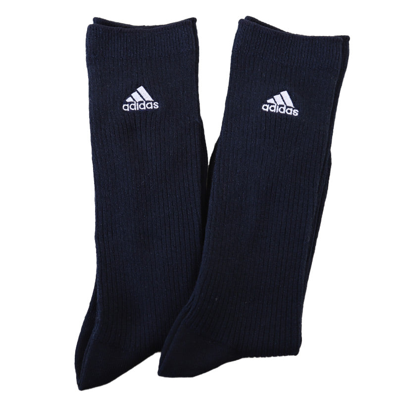 アディダス 靴下 レディース 女子 クルー丈 ソックス 2足組 26cm丈 23-25cm adidas スクールソックス 黒 紺 ワンポイント クルーソックス フクスケ セット (在庫限り)