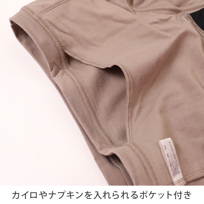 福助 サニタリーショーツ 綿 夜用 ポケット付き あったか お腹二重 羽根つき レディース M~LL (サニタリー ショーツ 生理用ショーツ 生理用パンツ 女性 下着 インナー 温活)