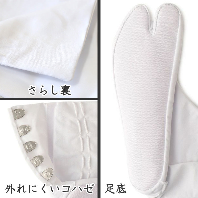 足袋 白 礼装用 福助足袋 綿100 5枚コハゼ 男性 女性 日本製 ささ型 21~26cm 綿 冠婚葬祭 着物 小物 和装 婦人 紳士 晒裏 (在庫限り)