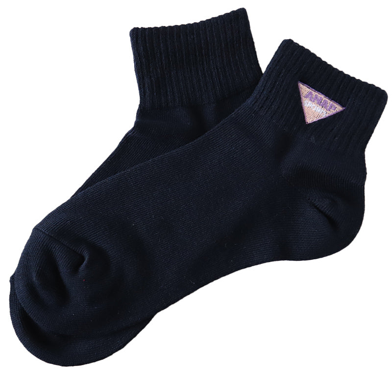 女の子 靴下 キッズ 子供 ショートソックス スクールソックス 女子 小学生 ワンポイント 19-24cm くるぶし丈 白 紺 子ども ジュニア くつ下 ブランド アナップ ANAP (在庫限り)