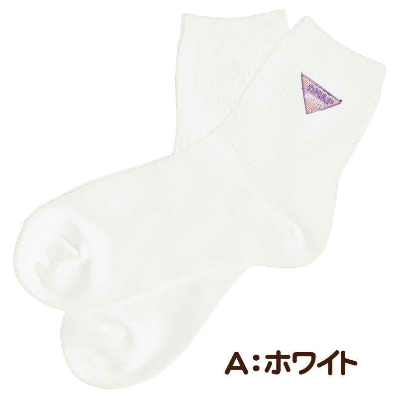 靴下 キッズ 女の子 子供 小学生 ショートソックス スクールソックス 女子 ワンポイント 19-24cm 白 紺 女児 くつ下 子ども ジュニア ブランド アナップ ANAP (在庫限り)