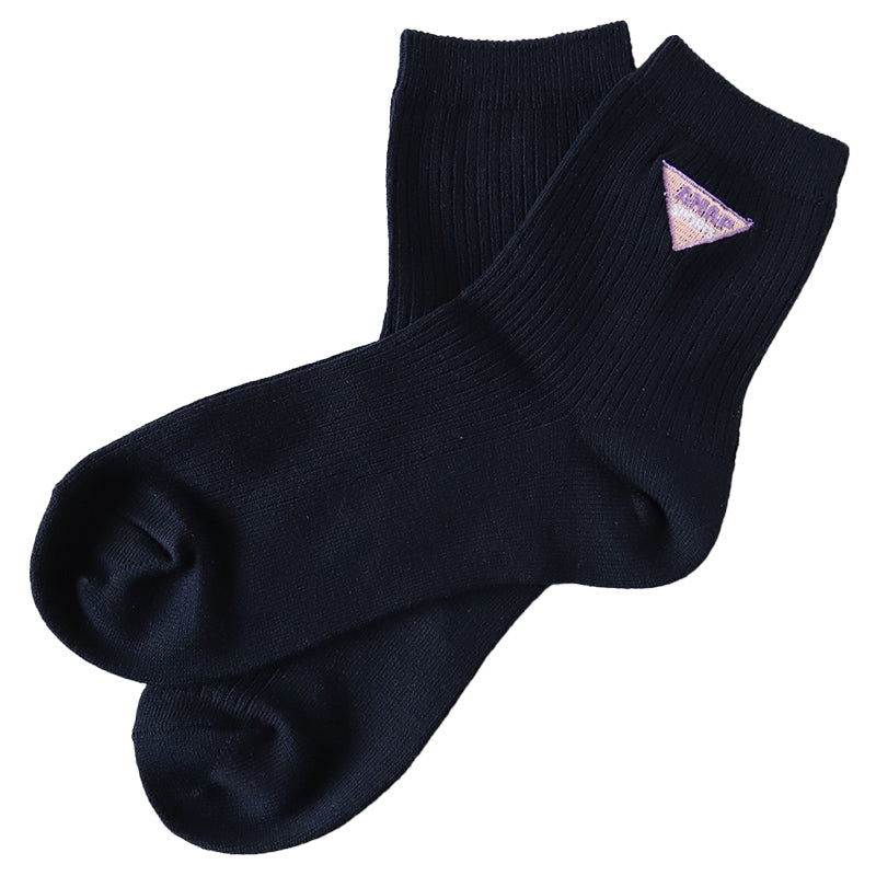 靴下 キッズ 女の子 子供 小学生 ショートソックス スクールソックス 女子 ワンポイント 19-24cm 白 紺 女児 くつ下 子ども ジュニア ブランド アナップ ANAP (在庫限り)