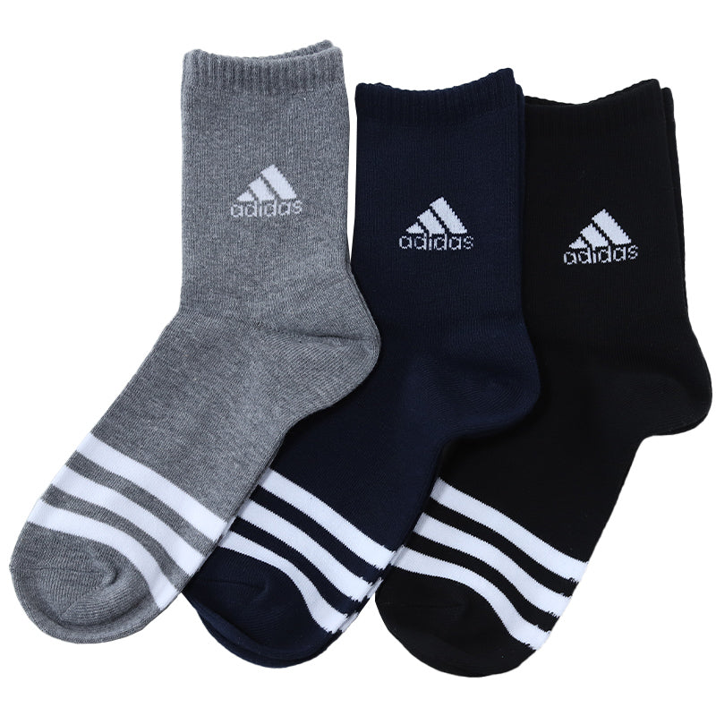 アディダス 靴下 レディース 暖かい クルー丈 ソックス 冬 厚手 adidas 3足組 23-25cm 女子 女性 冷え性 足首厚地 温かい 暖か 黒 紺 丈夫 (在庫限り)