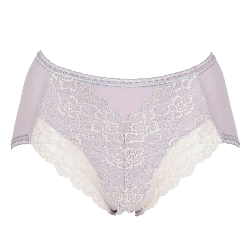 福助 満足 ショーツ レディース 綿 やや深履き フロントレース M~LL 女性 下着 パンツ パンティ コットン インナー レース ずり上がりにくい