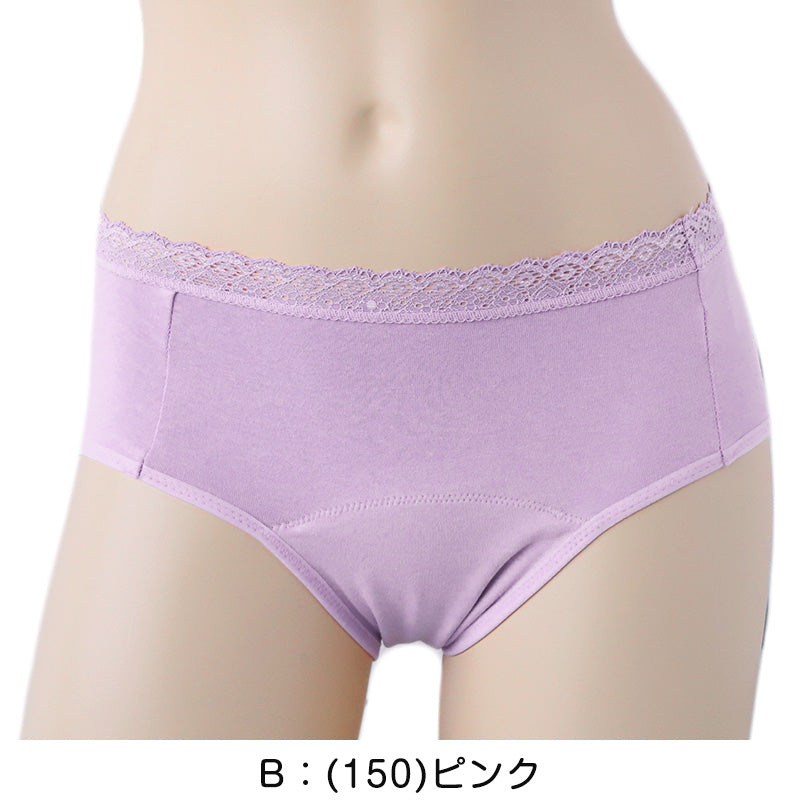 福助 満足 サニタリーショーツ 吸水 羽根つき 綿 生理用ショーツ レディース 昼用 M~LL 吸水ショーツ 生理 サニタリー ショーツ パンツ 下着 インナー 女性 (在庫限り)