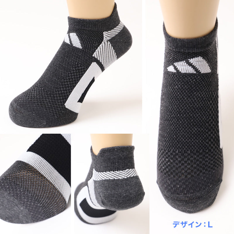 靴下 ソックス スニーカーソックス メンズ 3足 24-26cm 26-28cm アディダス 男性 紳士 補強 短い くるぶし セット メッシュ (在庫限り)