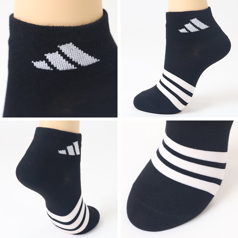 靴下 レディース ショートソックス スニーカー 女子 adidas 中学生 高校生 3足組 23-25cm アディダス くるぶし くつ下 ワンポイント 丈夫 スポーツソックス 迷彩 (在庫限り)