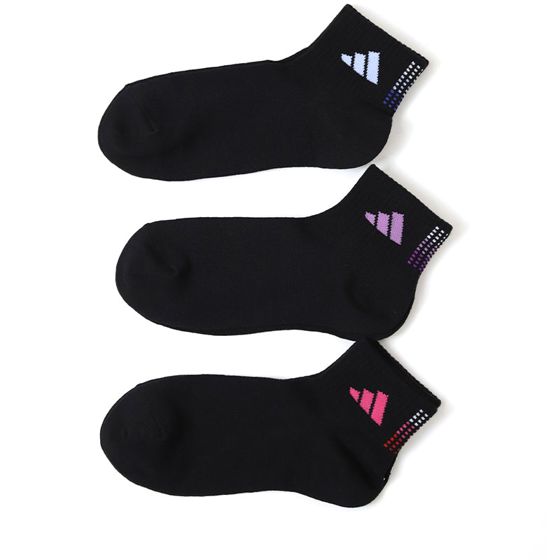 靴下 レディース ショートソックス スニーカー 女子 adidas 中学生 高校生 3足組 23-25cm アディダス くるぶし くつ下 ワンポイント 丈夫 スポーツソックス 迷彩 (在庫限り)