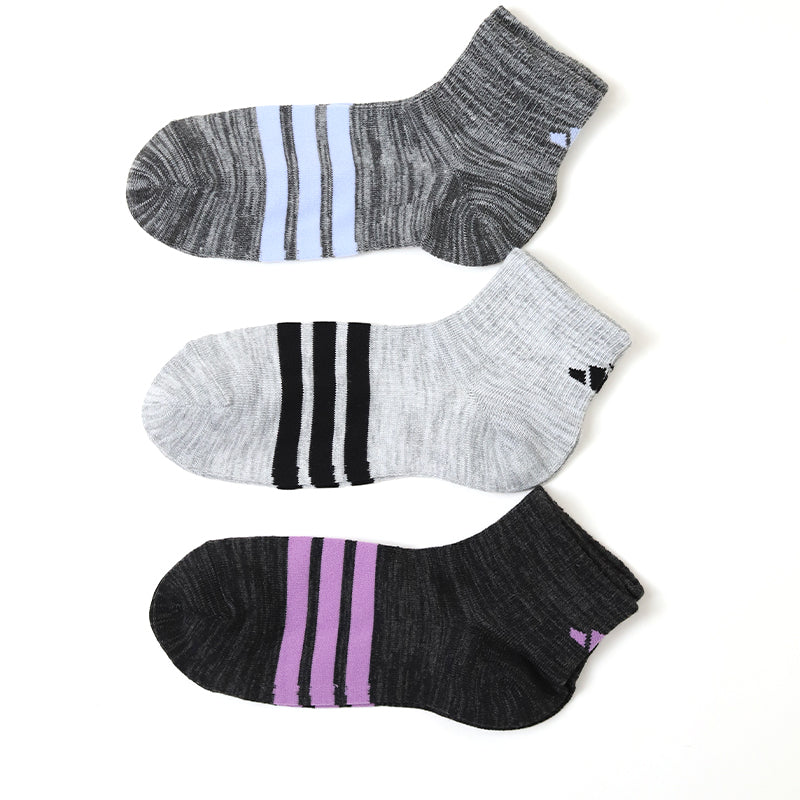 靴下 レディース ショートソックス スニーカー 女子 adidas 中学生 高校生 3足組 23-25cm アディダス くるぶし くつ下 ワンポイント 丈夫 スポーツソックス 迷彩 (在庫限り)