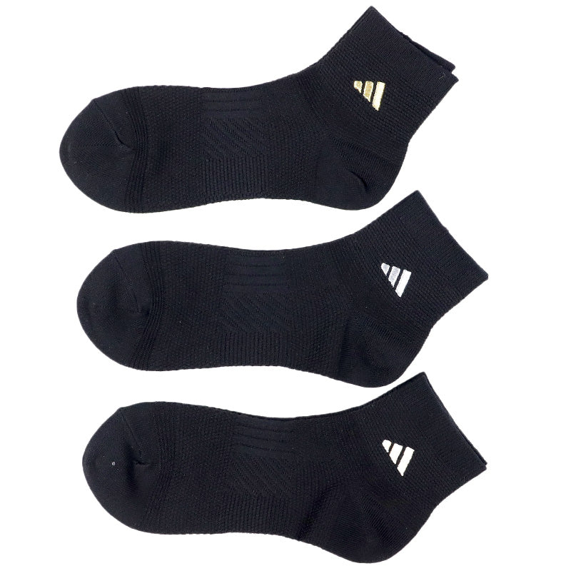 アディダス 靴下 レディース ショートソックス 女子 adidas 中学生 高校生 3足組 23-25cm 3足セット くるぶし スニーカー くつ下 ワンポイント 丈夫 スポーツソックス 迷彩 (在庫限り)