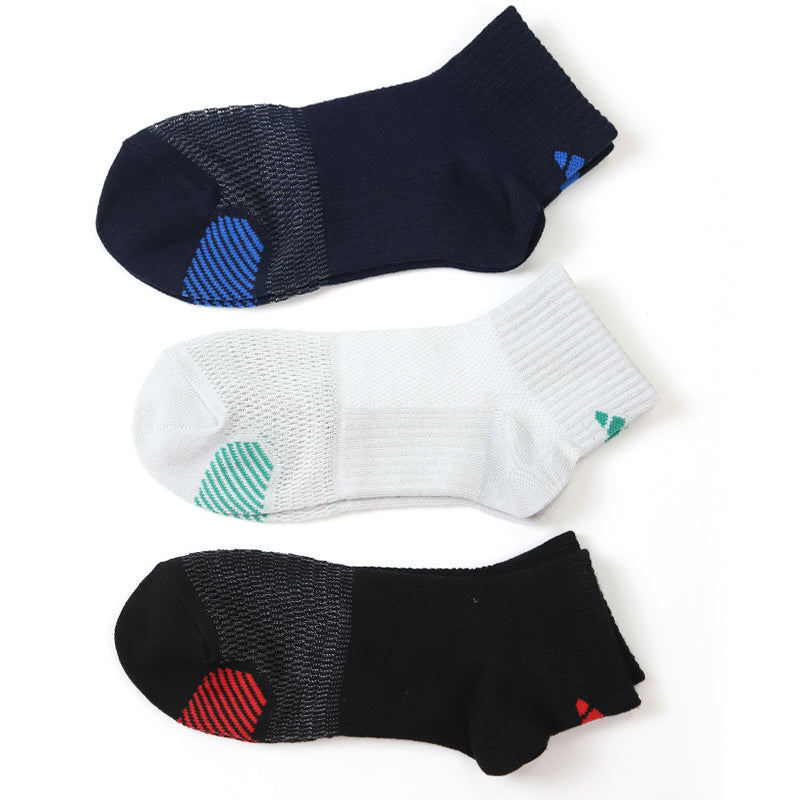 靴下 キッズ 子供用 ショートソックス 3足組 adidas 19-21cm~23-25cm ソックス スニーカーソックス 子ども ジュニア ワンポイント 丈夫 スポーツソックス (在庫限り)