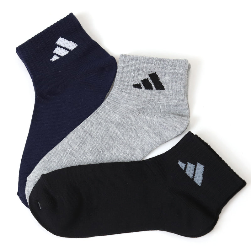 靴下 キッズ 子供用 ショートソックス 3足組 adidas 19-21cm~23-25cm ソックス スニーカーソックス 子ども ジュニア ワンポイント 丈夫 スポーツソックス (在庫限り)