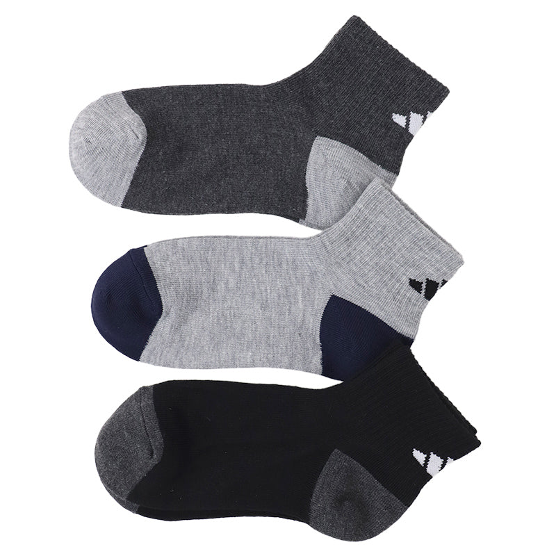 靴下 キッズ 子供用 ショートソックス 3足組 adidas 19-21cm~23-25cm ソックス 子ども ジュニア ワンポイント 丈夫 スポーツソックス