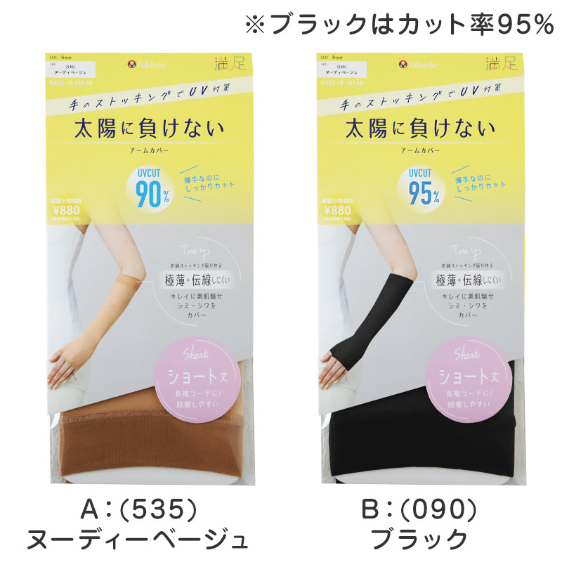 アームカバー UV レディース フリーサイズ 親指穴付き UV ストッキング 伝線しにくい ショート 紫外線カット 紫外線対策 UV対策 日本製