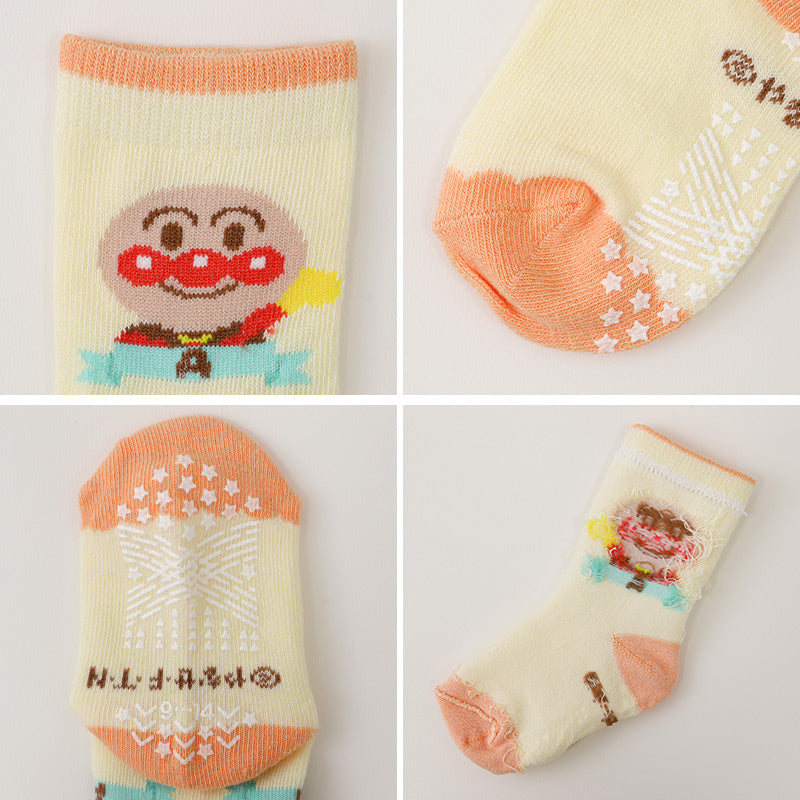 アンパンマン 靴下 キッズ ベビーソックス クルー丈 男の子 女の子 滑り止め 9 - 14cm 子供 かわいい ソックス キャラクター靴下 ベビー キャラクター すべり止め