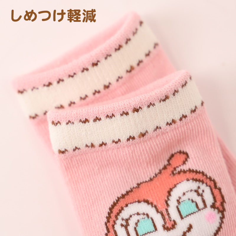 アンパンマン 靴下 キッズ ベビーソックス クルー丈 男の子 女の子 滑り止め 9~14cm 子供 かわいい ソックス キャラクター靴下 ベビー キャラクター すべり止め ドキンちゃん コキンちゃん