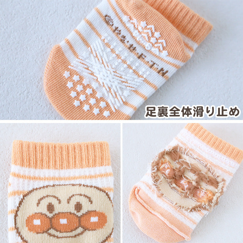 アンパンマン ベビーソックス 靴下 キッズ 男の子 女の子 9-14cm かわいい 子供 ソックス 保育園 バイキンマン ドキンちゃん コキンちゃん (在庫限り)