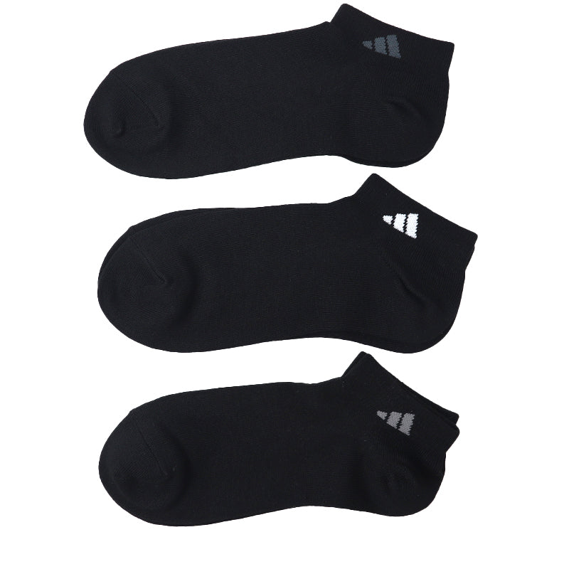 靴下 メンズ 男性 ショートソックス 3足組 adidas 24-26~28-30cm スニーカーソックス くつ下 ワンポイント 丈夫 スポーツソックス くるぶし丈 白 グレー 黒 くつした ハイカット スクール アディダス