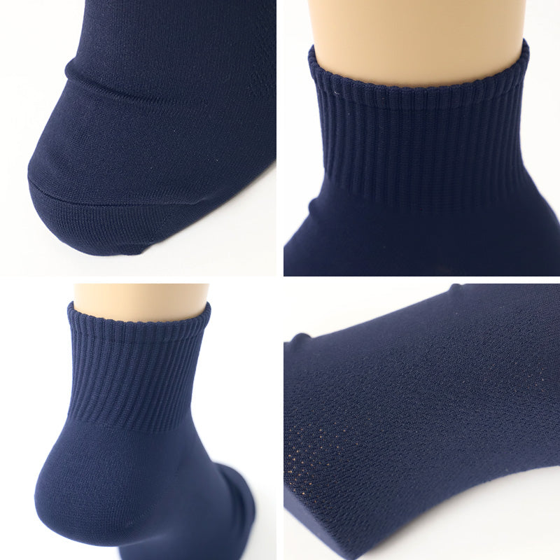 福助 速乾 ショート ソックス ビジネスソックス メンズ 靴下 25-27cm 乾きやすい よく乾く 男子 通勤通学 スクール