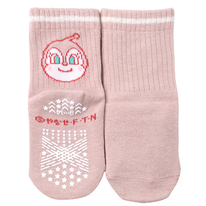 アンパンマン ベビーソックス 滑り止め 靴下 キッズ 男の子 女の子 クルー丈 9 - 14cm かわいい 子供 ソックス 保育園 キャラクター靴下 バイキンマン ドキンちゃん コキンちゃん だだんだん 福助 フクスケ