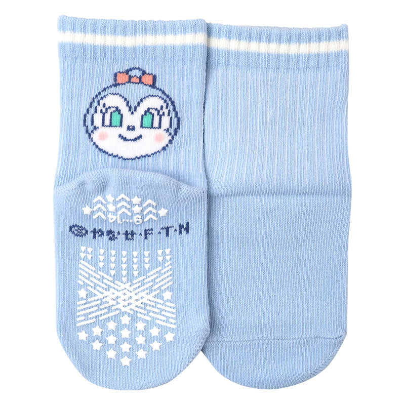 アンパンマン ベビーソックス 滑り止め 靴下 キッズ 男の子 女の子 クルー丈 9 - 14cm かわいい 子供 ソックス 保育園 キャラクター靴下 バイキンマン ドキンちゃん コキンちゃん だだんだん 福助 フクスケ