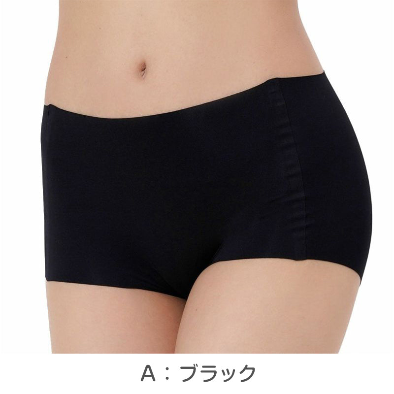 シームレス ショーツ ボクサー ひびきにくい 満足 M~LL レディース 婦人 女性 下着 インナー 縫い目なし 1分丈 薄着 スタイリング満足
