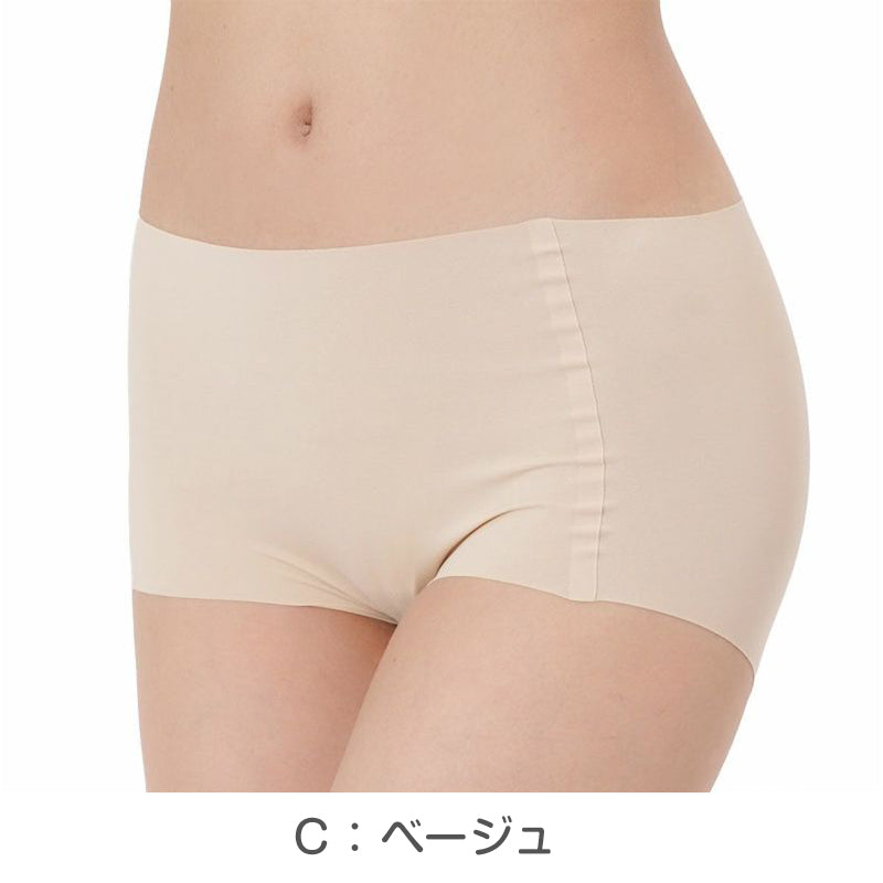 シームレス ショーツ ボクサー ひびきにくい 満足 M~LL レディース 婦人 女性 下着 インナー 縫い目なし 1分丈 薄着 スタイリング満足
