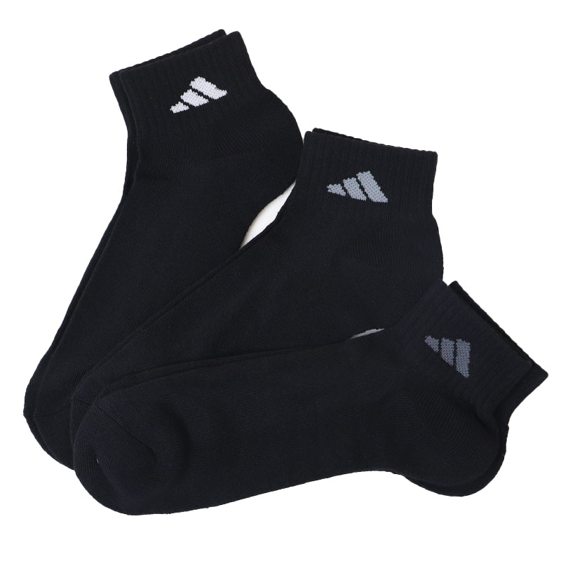 アディダス メンズ 底パイル ショートソックス 3足組 24-26cm~28-30cm adidas 靴下 スポーツ ソックス ふわふわ クッション ショート丈