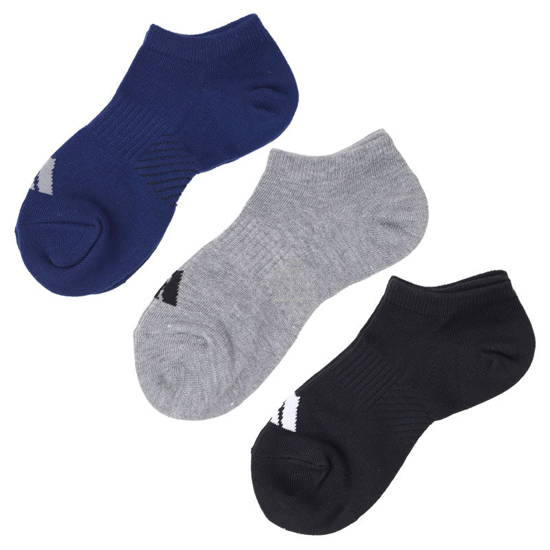 アディダス adidas 靴下 キッズ ジュニア ソックス 3足組 つま先 かかと 21-23 23-25cm 補強加工 丈夫 ポリエステル 子供靴下 男の子 女の子 子供 子ども 小学生 中学生 通学 運動 スポーツ 部活 体育 学校 普段履き 洗い替え まとめ買い 新学期