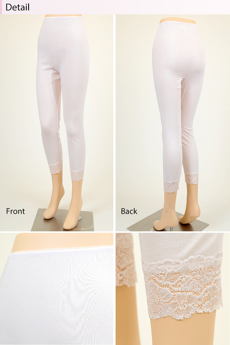 福助 綿100% スラックス下 レディース ズボン下 M~LL フクスケ ピマ綿100% 肌着 下着 ボトム インナー コットン ひざ下 (在庫限り)