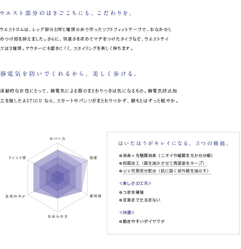ASTIGU 強 丈夫 ゆったりサイズ ストッキング 3足セット JM~JJLL (ストッキング アツギ 伝線 丈夫 強 ベージュ 結婚式 破れにくい パンティストッキング パンスト ゆったりサイズ デイリー使い 大きいサイズ) (在庫限り)