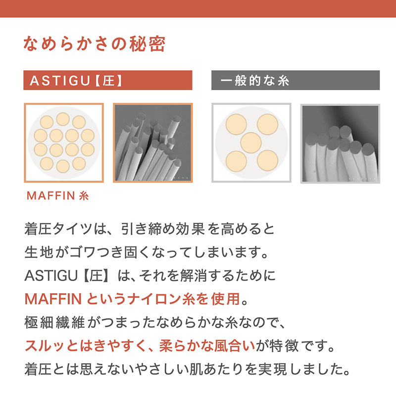 アツギ アスティーグ 圧 着圧タイツ 発熱タイツ 80デニール S-M~L-LL (レディース タイツ ASTIGU ベージュ 肌色 暖かい チャコール 黒 atsugi ATSUGI 無地 冬)